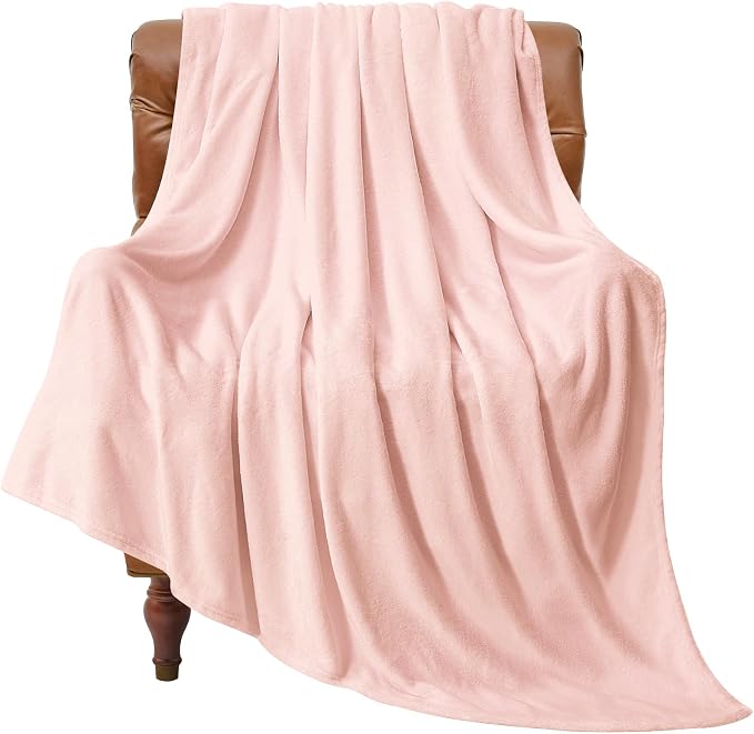 BEDELITE Fleece Blanket Twin Size Pink Morn Throw Blankets by BEDELITE