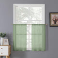 Tollpiz Short Sheer Tier Curtains Linen Textured Half Kitchen Curtain Sheers by Tollpiz