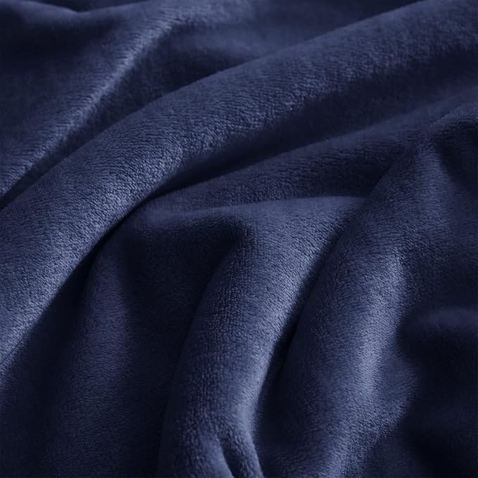 KMUSET Fleece Blanket Twin Size Navy Lightweight Throw Blanket Super Soft Cozy - Image 5