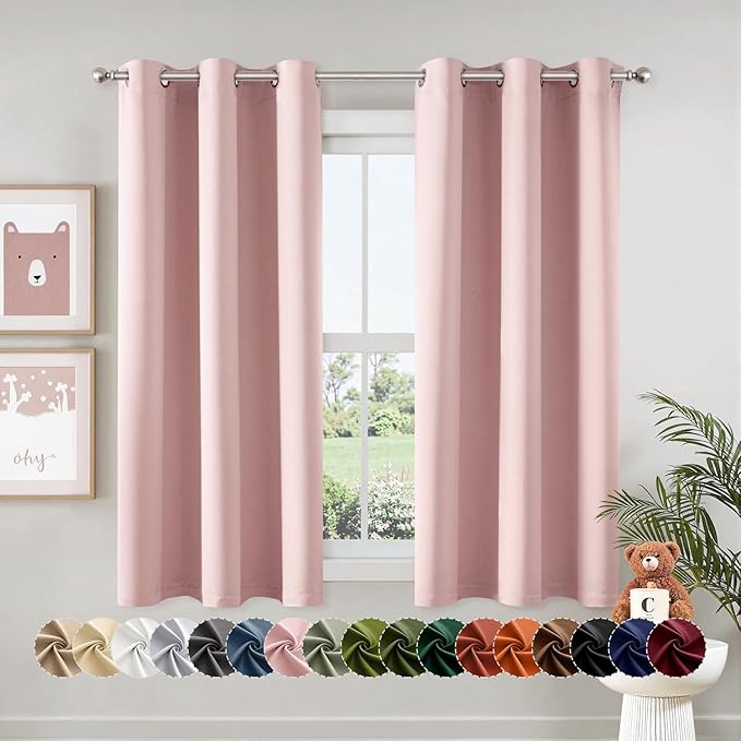 MIULEE Baby Pink Blackout Curtains by MIULEE