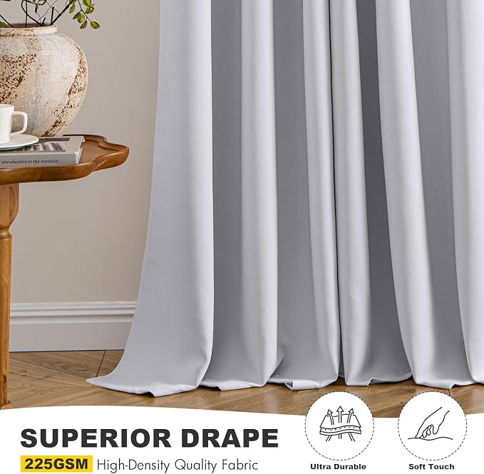 MIULEE Blackout Curtains for Bedroom Living Room 96 Inches Long 2 Panels - Image 5