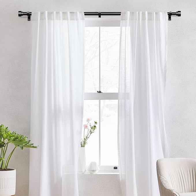 IFELS Heavy Duty Curtain Rods for Windows 72 to 144 Inch, 1 Inch Adjustable - Image 5