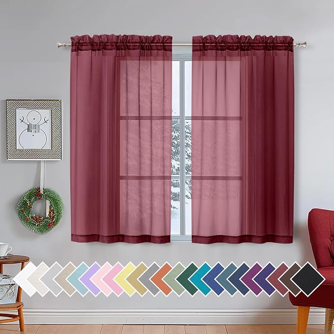 Aiyufeng Short Sheer Black Curtains by Aiyufeng
