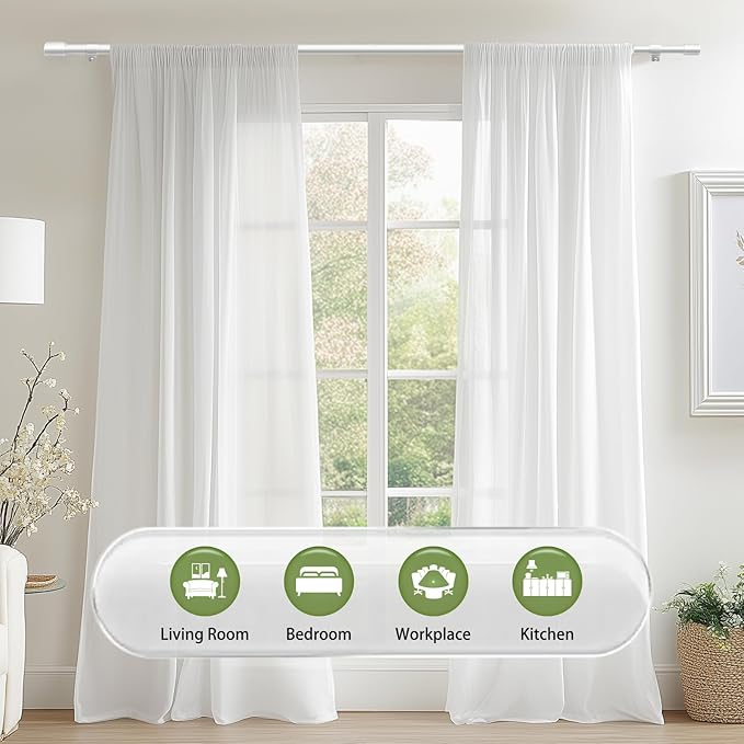 5/8” Diameter Curtain Rods 30-60 Inch, - Image 6