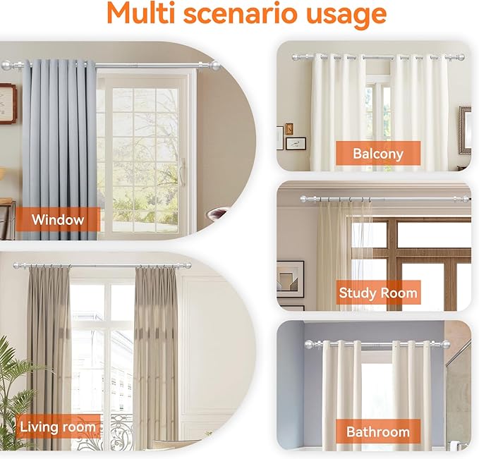 Curtain Rod Set for Windows 28 to 60 Inch - Image 6