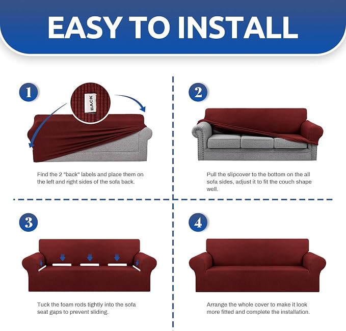 KEKUOU Stretch Sofa Cover Slipcover ，Couch Covers - Image 7