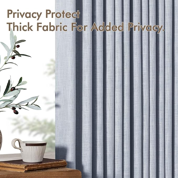 MIULEE Pinch Pleated Thick Linen Curtains 84 Inches Long 2 Panels - Image 7