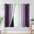 Estelar Textiler Purple and Greyish White Ombre Blackout Curtains 54 Inch by ESTELARTEXTILER
