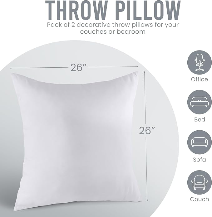Utopia Bedding 26x26 Pillow Inserts, Sofa & Couch – Soft, Supportive & Fluffy - Image 5