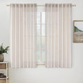 MIULEE White Linen Curtains 63 Inch Length 2 Panels by MIULEE