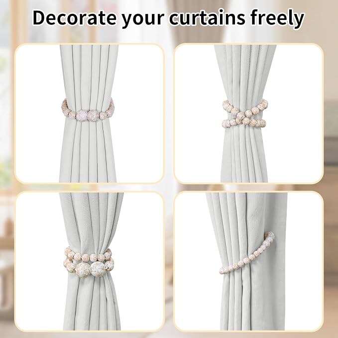 Magnetic Curtain Tiebacks, 2 Pack Curtain Holdbacks - Image 4