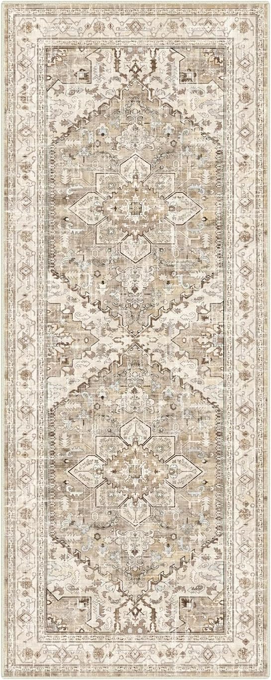 Yamaziot Washable Runner Rug, 2x5 Non-Slip Boho Vintage Hallway Rug Runner - Image 2