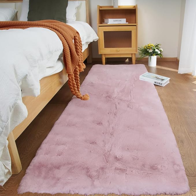 Ghouse Ultra Soft Faux Rabbit Fur Rug, Machine Washable Area Rugs by Ghouse