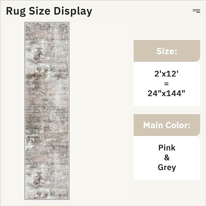 Runner Rug 2x12 Washable Non-Slip Hallway Runner Rugs - Image 5