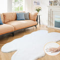 ORINOVA White Faux Rabbit Shaggy Fur Rug 4x6 Area Rugs by ORINOVA