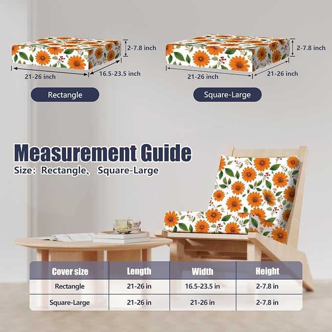 8Pcs Stretch Patio Cushion Covers, Outdoor Couch & Sofa Replacement Slipcovers - Image 2
