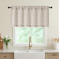 Linen Valances for Windows, Light Filtering Faux Linen Textured Small Short by WelvetBLK