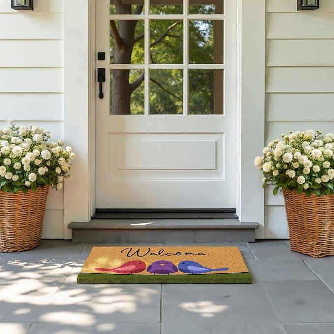 Barnyard Designs Natural Coco Coir Spring Birds Doormat - Image 2