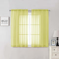 Lecloud Lemon Sheer Curtains for Living Room 54 Inch Length 2 Pcs, Solid Color by Lecloud