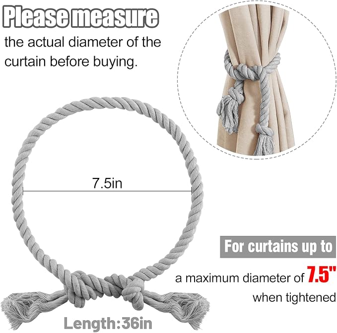 4 Pcs Hand Woven Curtain Tiebacks No Drilling - Image 5
