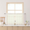 Chyhomenyc Ivory Sheer Curtains 24 Inch Length, Light Filtering Leaf Tufted by Chyhomenyc