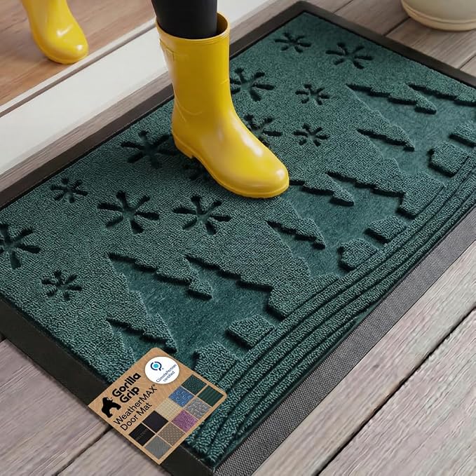 GORILLA GRIP 100% Waterproof All-Season WeatherMAX Doormat 35x23, US Designed by GorillaGrip