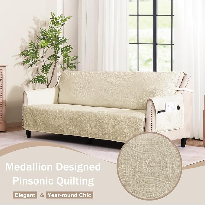 Quilted Grand Sofa Covers Washable, Couch Cover - Image 2