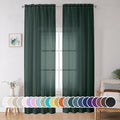 OWENIE Green Sheer Curtain 96 Inches Long 2 Panels Set by OWENIE