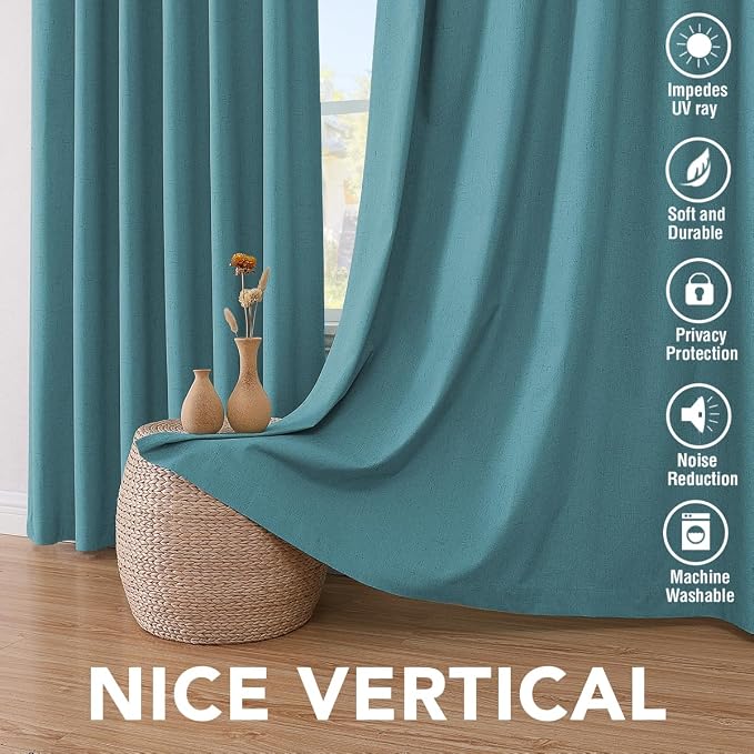 H.VERSAILTEX Linen Blackout Curtains 72 Inches Long 100% Absolutely Blackout - Image 7
