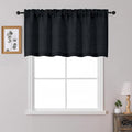 OWENIE Black Valances for Windows 1 Pcs 24 Inch Length, Light Filtering by OWENIE