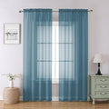 Chyhomenyc Stone Blue Sheer Curtains 78 Inches Long 2 Panels Set by Chyhomenyc