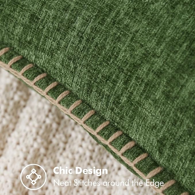 MIULEE Pack of 2 Couch Pllow Covers 18x18 Inch Moss Green Farmhouse Decorative - Image 2