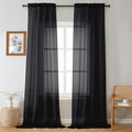 Gwine Black Sheer Curtains 96 Inches Long 2 Panels, Elegant Window Treatments by Gwine