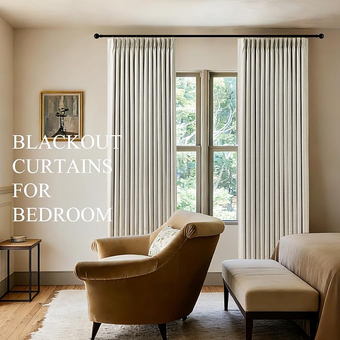 100% Blackout Pinch Pleated Linen Curtains 94 Inches Long - Image 6
