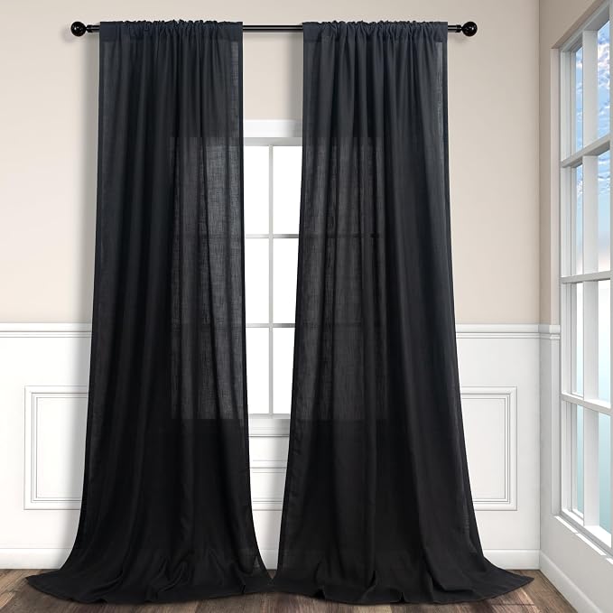 Pitalk 102 Inch Long Curtains Black - Image 9
