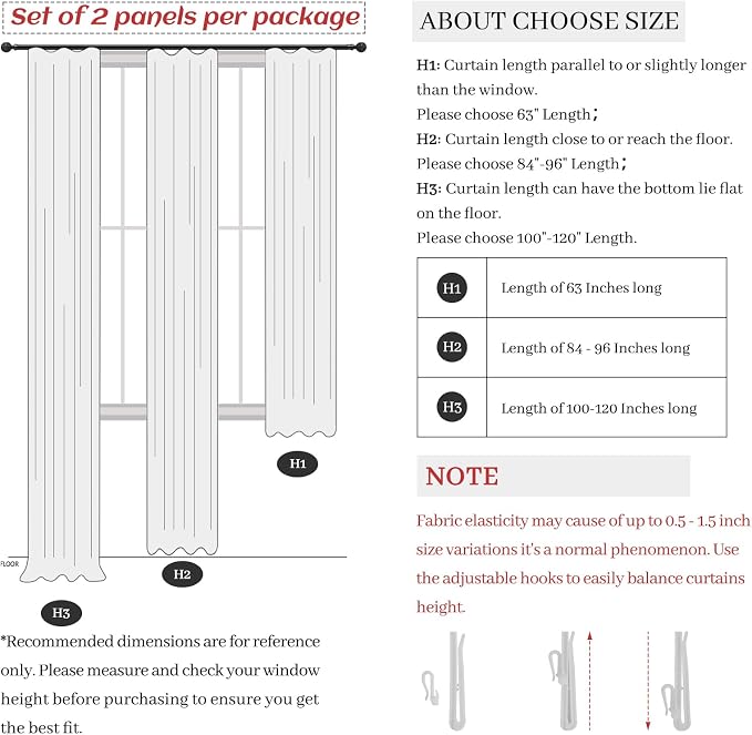 PleatedDrapes 102 Inch Long Curtains - Image 7