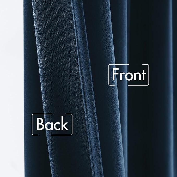 MIULEE Navy Blue Velvet Curtains 96 inches - Image 6