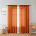 Lecloud Orange Sheer Curtains 72 Inches Long 2 Panels, Rod Pocket Voile Light by Lecloud