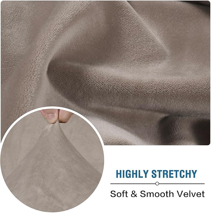 H.VERSAILTEX Velvet Stretch Sectional Couch Covers 4 Pieces Sofa Seat Cushion - Image 5