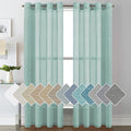 H.VERSAILTEX Linen Curtains Natural Linen Semi-Sheer Curtains 2 Panels Nickel by HVERSAILTEX