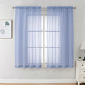 OVZME Sheer Curtains 63 inch Length 2 Panels Set by OVZME