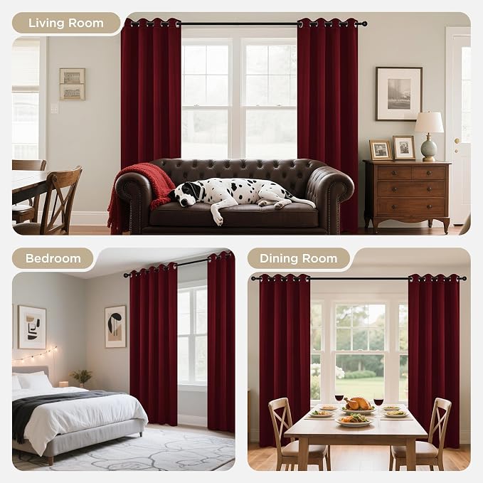 Joydeco Long Blackout Curtains for Bedroom 108 Inch 2 Panels - Image 8