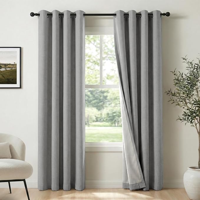 100% Blackout Shield Grey Blackout Curtains by 100BlackoutShield