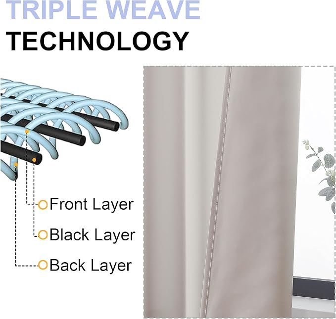 Simplebrand Ava Natural Blackout Curtains - Image 5