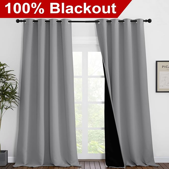 NICETOWN Total Shade Curtains and Draperies, Heavy-Duty Full Light Shading - Image 2