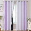 Estelar Textiler Lilac and Greyish White Blackout Curtains 96 Inches Long by ESTELARTEXTILER