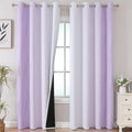 Estelar Textiler Lilac and Greyish White Ombre Blackout Curtains 102 Inches by ESTELARTEXTILER