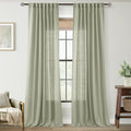 Linen Blend Sage Green Curtains 90 inch Length 2 Panels by Jolilight