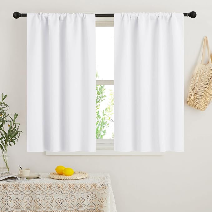 RYB HOME Short Curtains for Bedroom, Room Darkening Insulated Summer Heat Light by RYBHOME