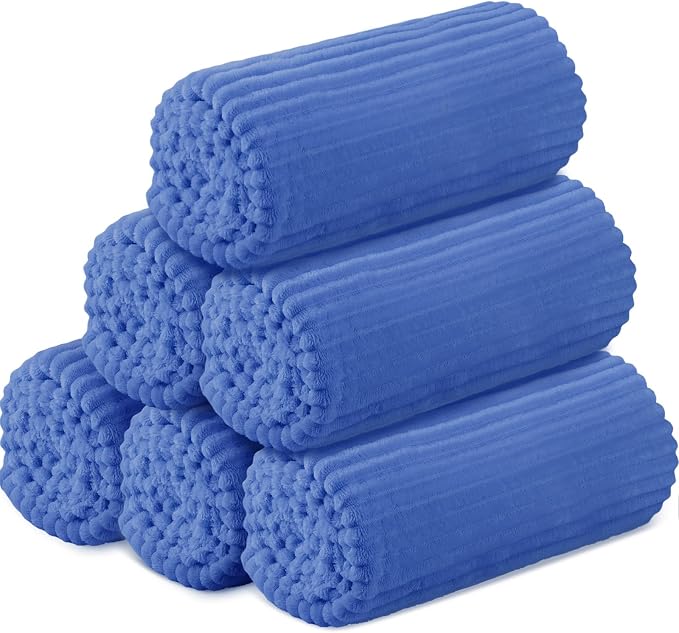 Buryeah 6 Pcs Flannel Throw Blanket Bulk 50 x 60 in Sleepover Blanket Outdoor by Buryeah